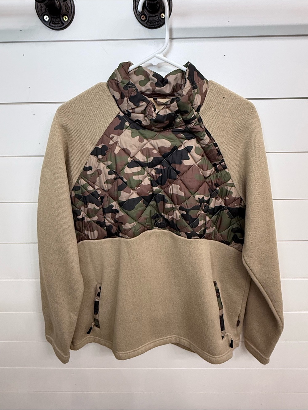 Magellan Outdoors Camo Quilted Pullover with Tan Body
